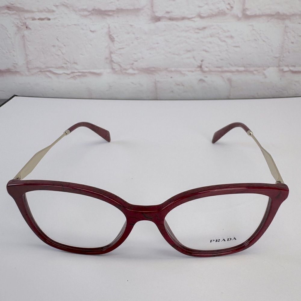 Prada PR 02ZV Glasses 52-17 Marble Red